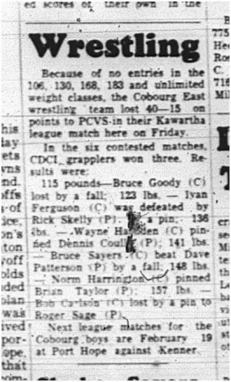 1965-02-10 School - Wrestling - Boys - CDCI Vs. PCVS
