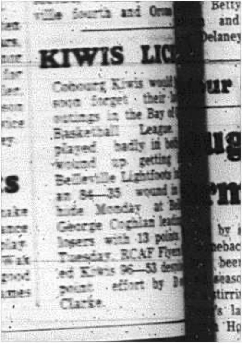 1965-02-17 Basketball - Boys - Bay of Quinte Basketball League - Cobourg Kiwis Vs. Belleville