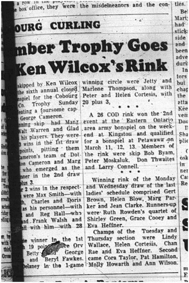 1965-02-17 Curling - Men - Cobourg Golf and Curling Club - Bonspiel