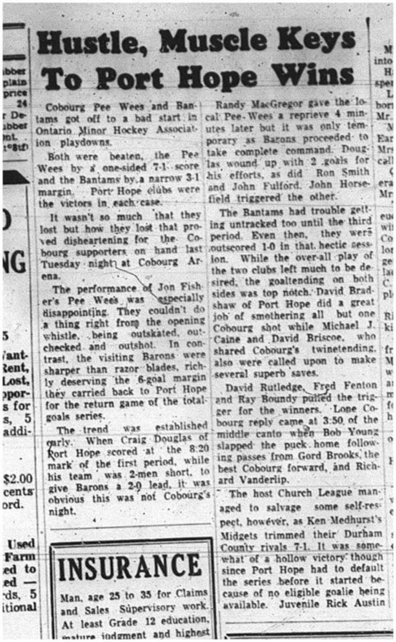 1965-02-17 Hockey - Boys - Cobourg Peewee and Bantam All-Stars - OMHA