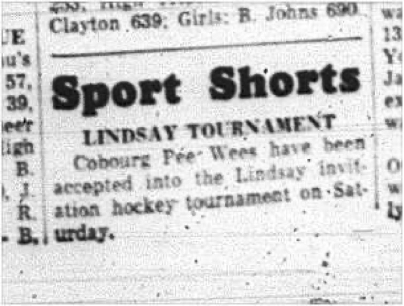 1965-02-17 Hockey - Boys - Cobourg Peewees - Lindsay Tournament