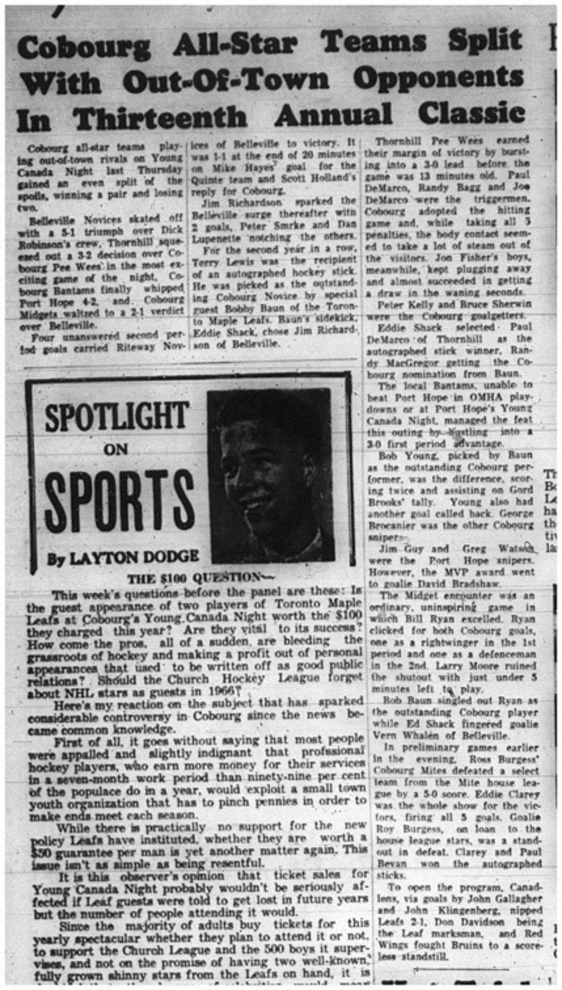 1965-02-24 Hockey - Boys - CCHL - Young Canada Night