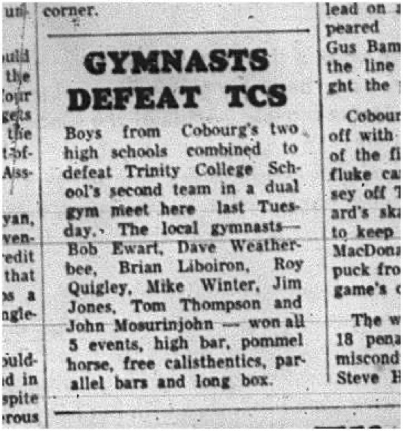 1965-02-24 School - Gymnastics - Boys - CDCI Vs. Trinity