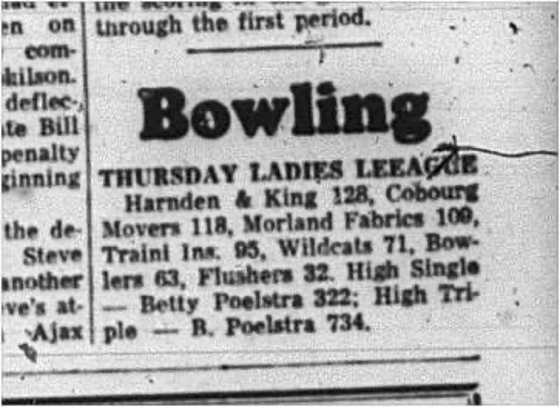1965-03-03 Bowling - Ladies - Thursday Ladies League