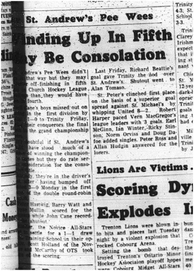 1965-03-03 Hockey - Boys - CCHL - St. Andrews Vs. Trinity