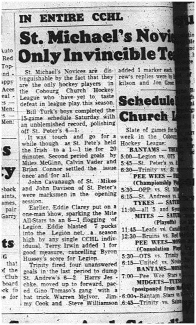 1965-03-03 Hockey - Boys - CCHL - St. Michaels Vs. St. Peters