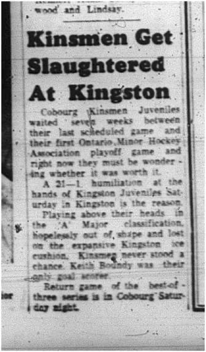 1965-03-03 Hockey - Boys - Cobourg Kinsmen Juveniles Vs. Kingston Juveniles