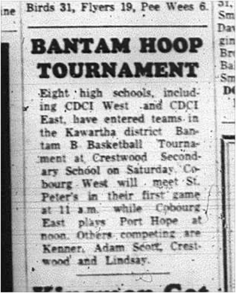 1965-03-03 School - Basketball - Kawartha District Bantam B Basketball Tournament