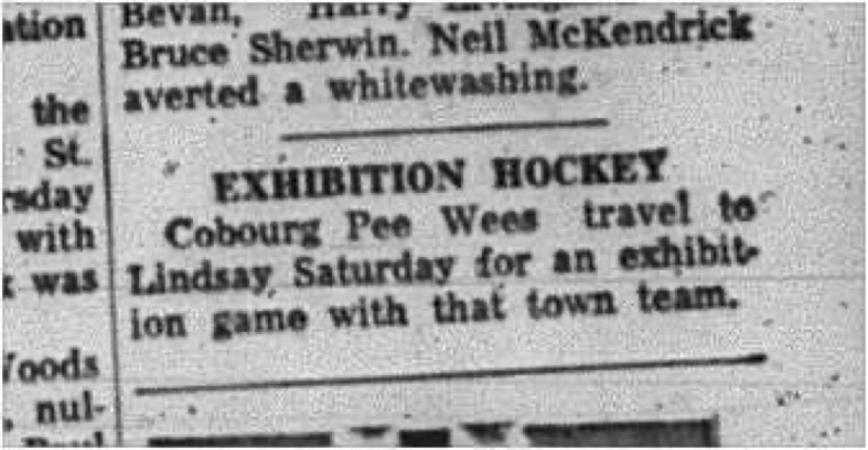 1965-03-10 Hockey - Boys - Cobourg Peewees Vs. Linday - Exhibition
