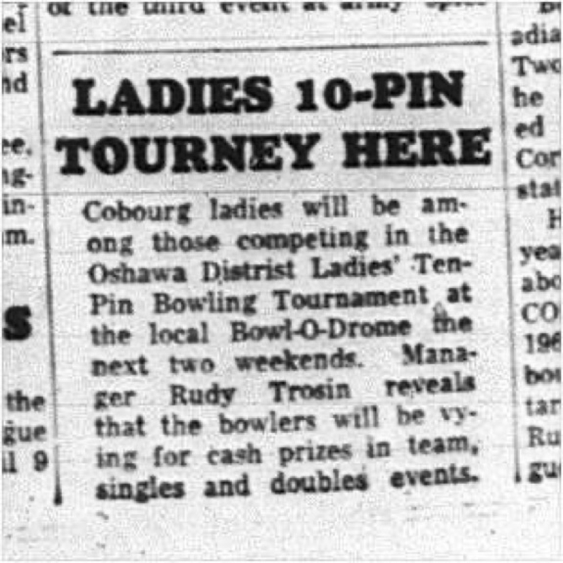 1965-03-17 Bowling - Ladies - Oshawa District Ladies Ten-Pin Tournament