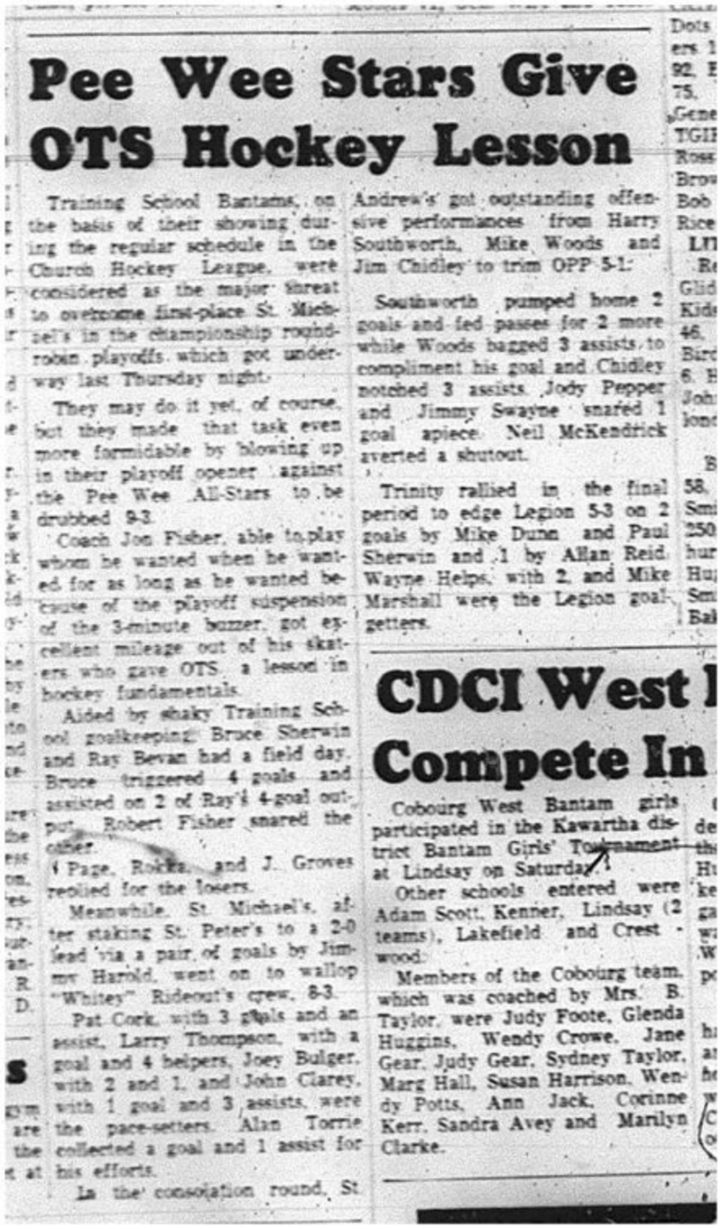 1965-03-17 Hockey - Boys - CCHL - Training School Bantams - Playoffs