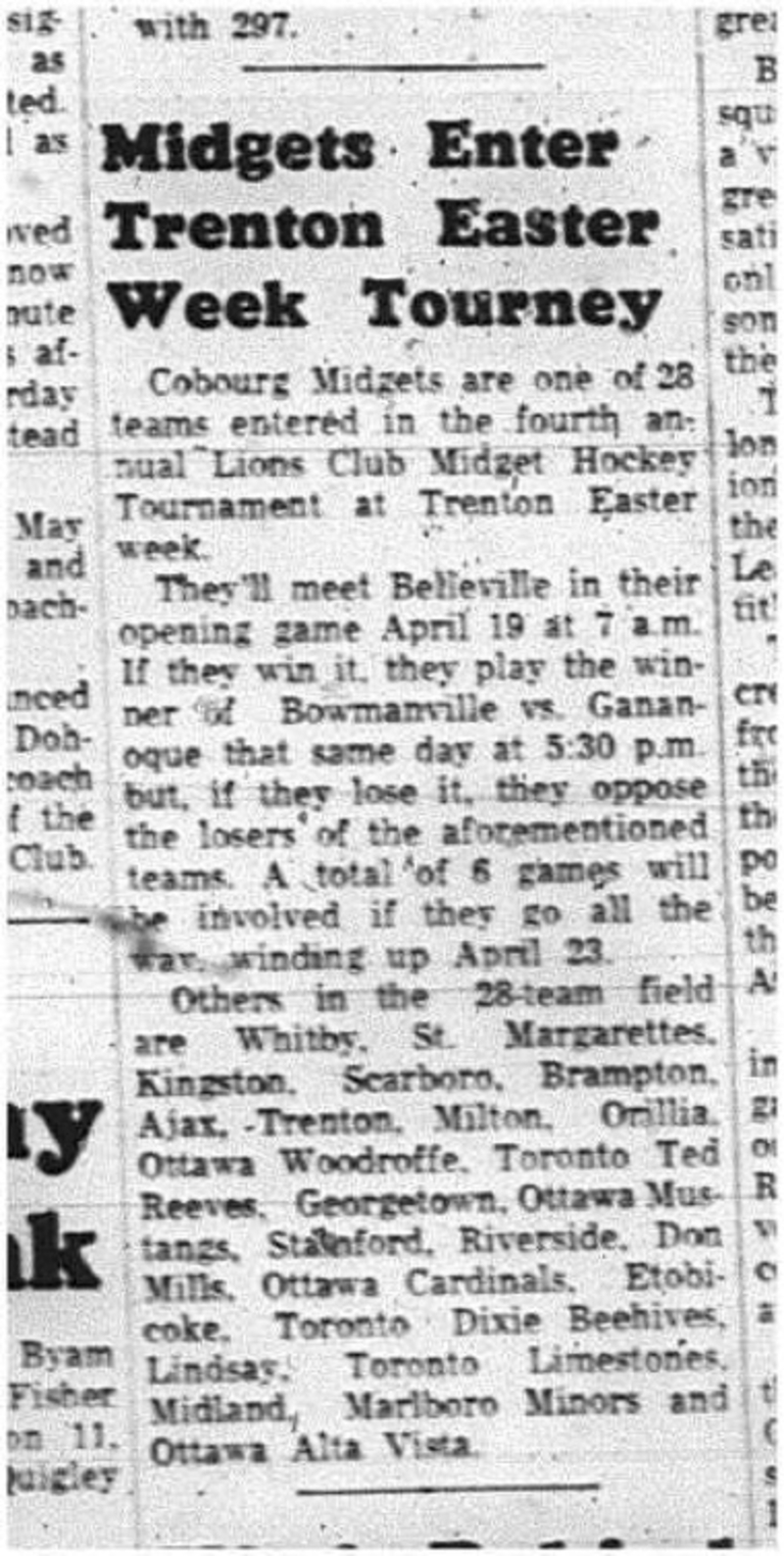 1965-03-24 Hockey - Boys - CCHL - Cobourg Midgets - Trenton