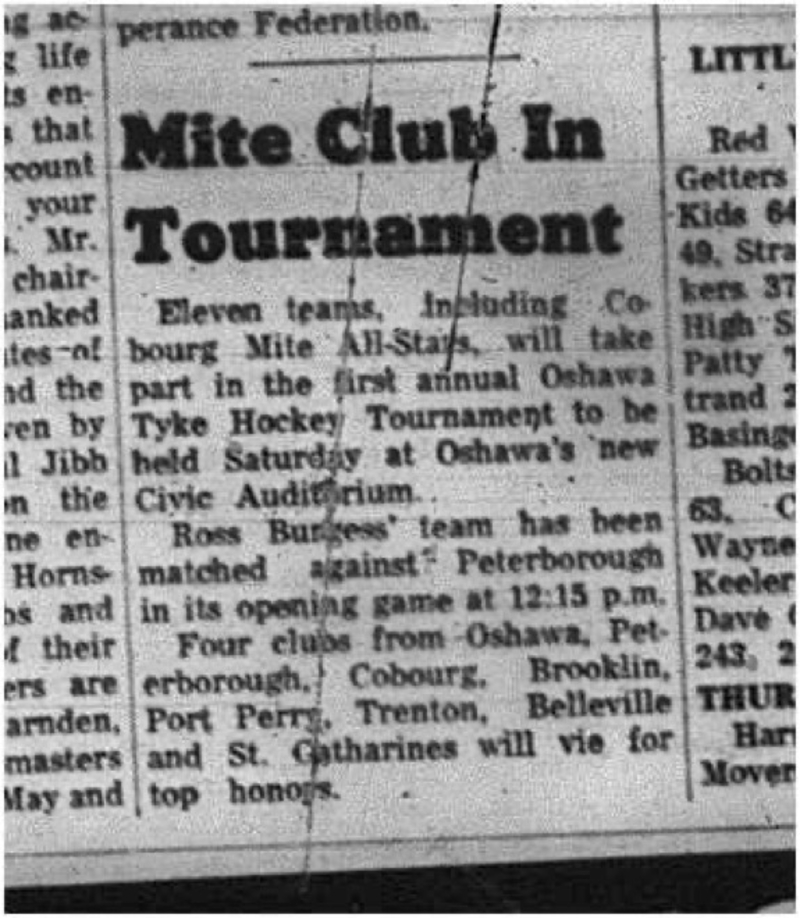 1965-03-24 Hockey - Boys - Cobourg Mite All-Stars - Oshawa Tyke Tournament