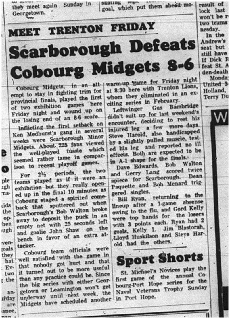 1965-03-31 Hockey - Boys - CCHL - Cobourg Midgets Vs. Trenton