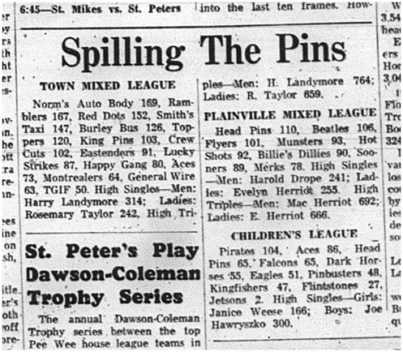 1965-04-07 Bowling - Mixed - Spilling The Pins