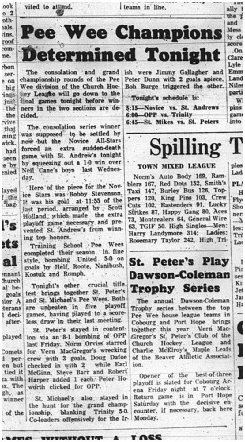 1965-04-07 Hockey - Boys - CCHL - Peewee Championship
