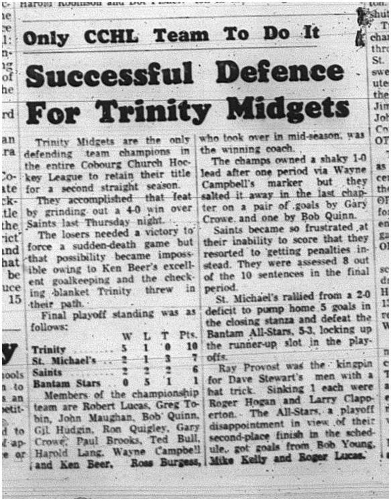 1965-04-07 Hockey - Boys - CCHL -Trinity Midgets