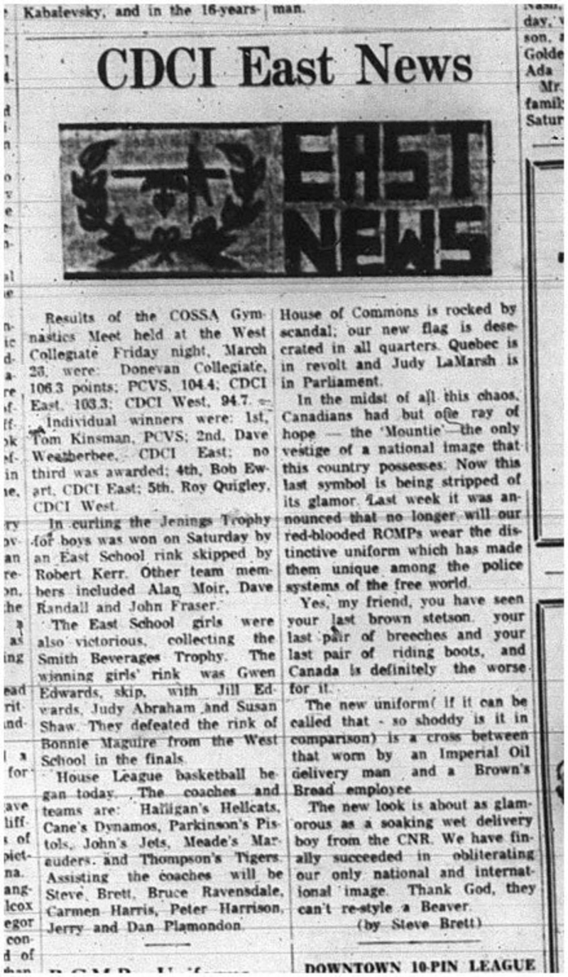 1965-04-07 School - Gymnastics - Mixed - COSSA - Results