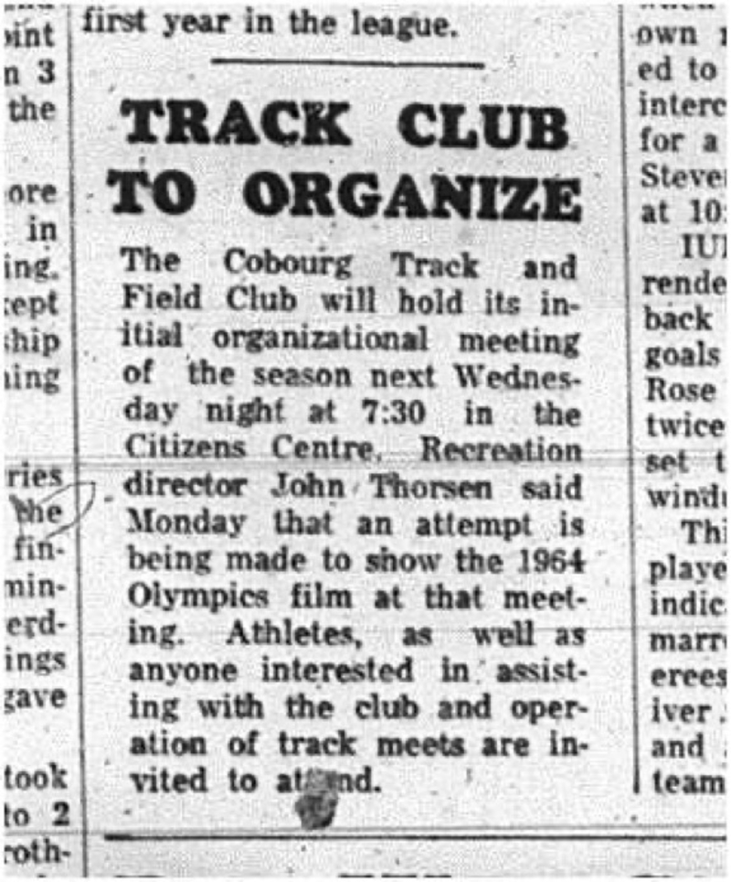 1965-04-07 School - Track and Field - Mixed - Organizational Meeting
