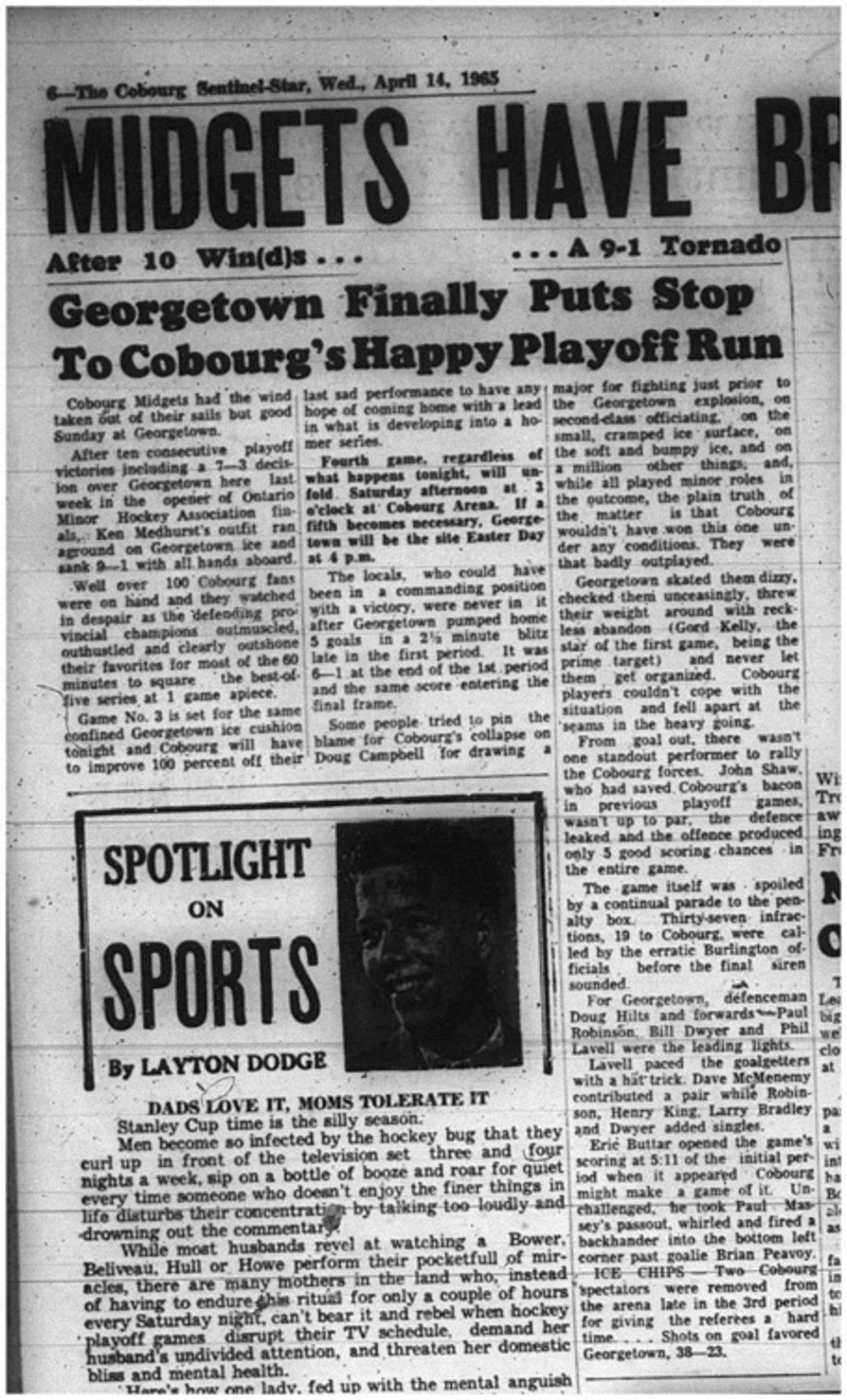 1965-04-14 Hockey - Boys - CCHL - Georgetown Vs. Cobourg Midgets