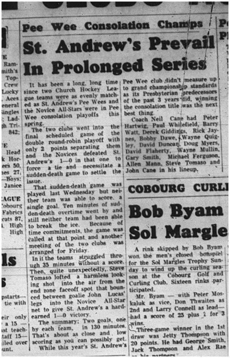 1965-04-14 Hockey - Boys - CCHL - St. Andrews - Peewee Consolation