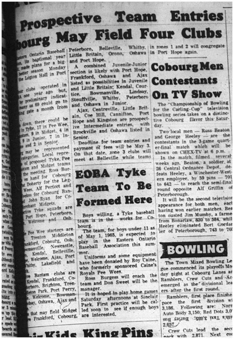 1965-04-21 Baseball - Boys - Team Entries - EOBA