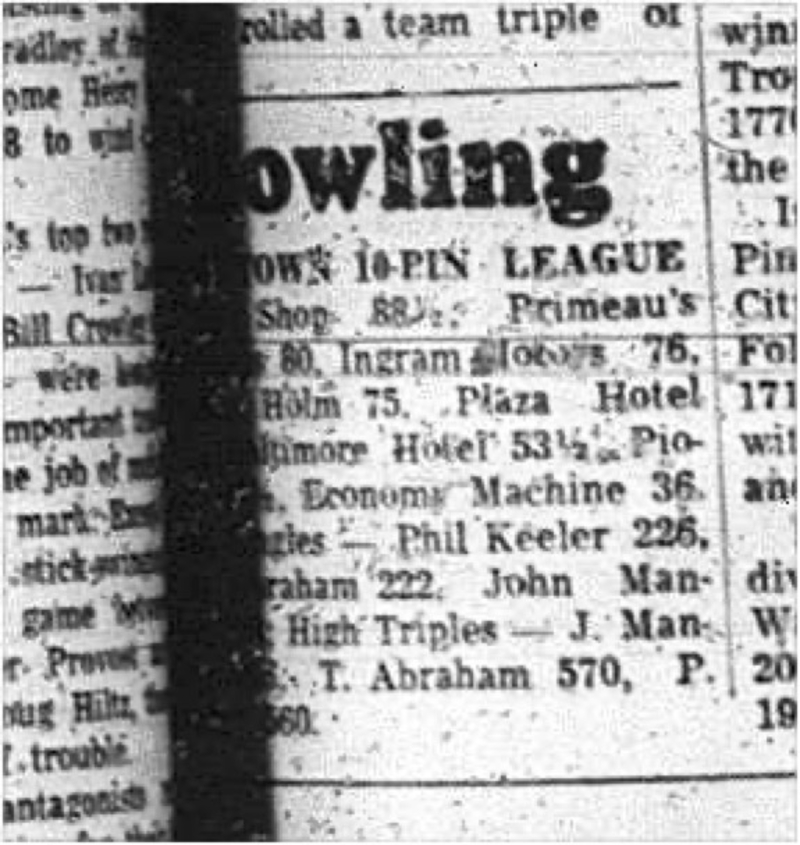1965-04-21 Bowling - Men - Downtown 10-Pin League