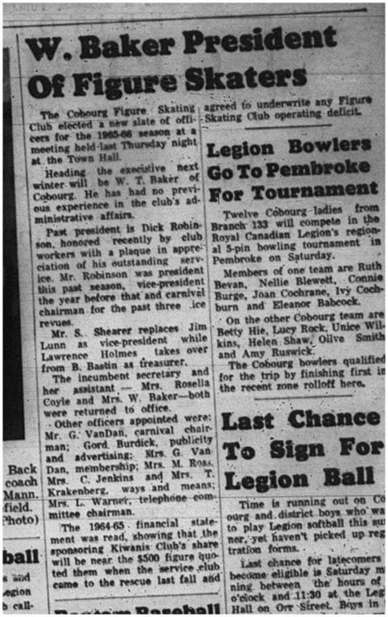 1965-04-21 Figure Skating - Mixed - Cobourg Figure Skating Club - President
