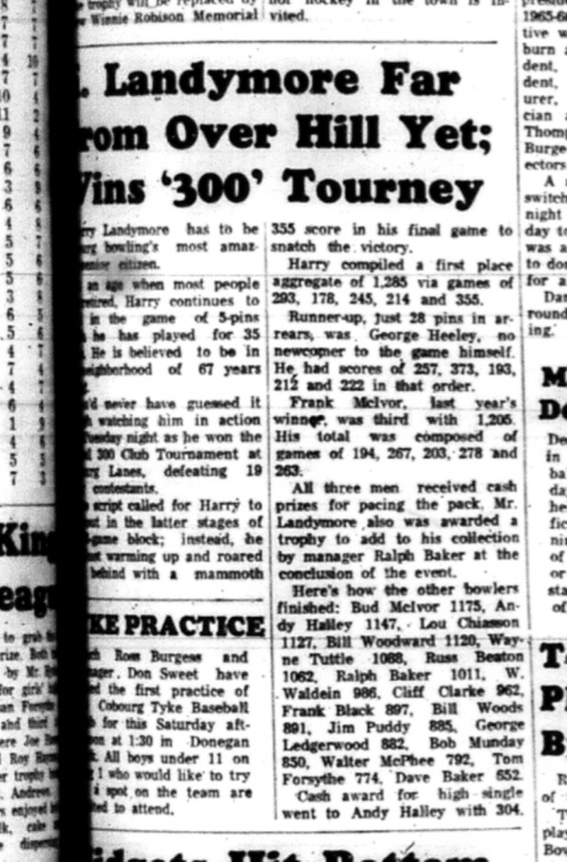 1965-04-28  Bowling - Men - 5-Pin League - 300 Tournament