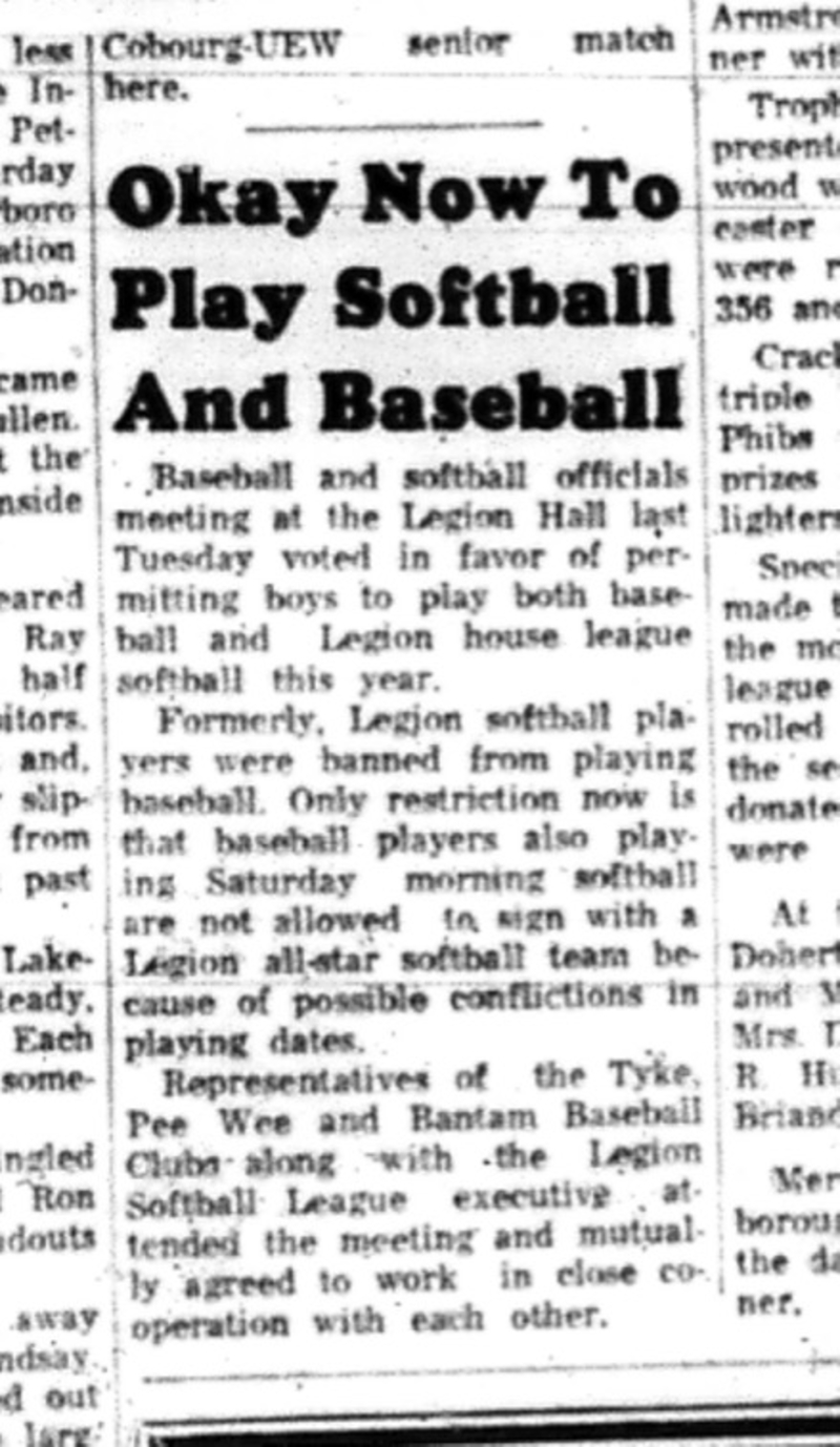 1965-05-05 Softball - Baseball - Officials Meeting - Legion Hall