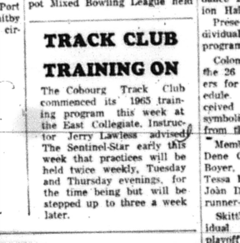 1965-05-05 Track and Field- Mixed - Cobourg Track and Field Club - CDCI East