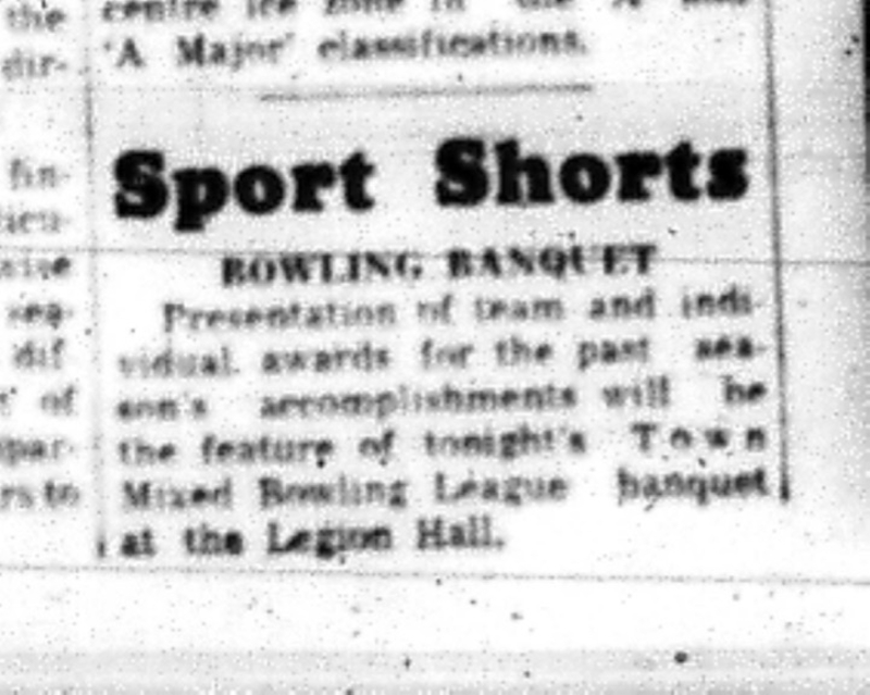 1965-05-12 Bowling - Mixed - Town Mixed Bowling League - Banquet - Legion Hall