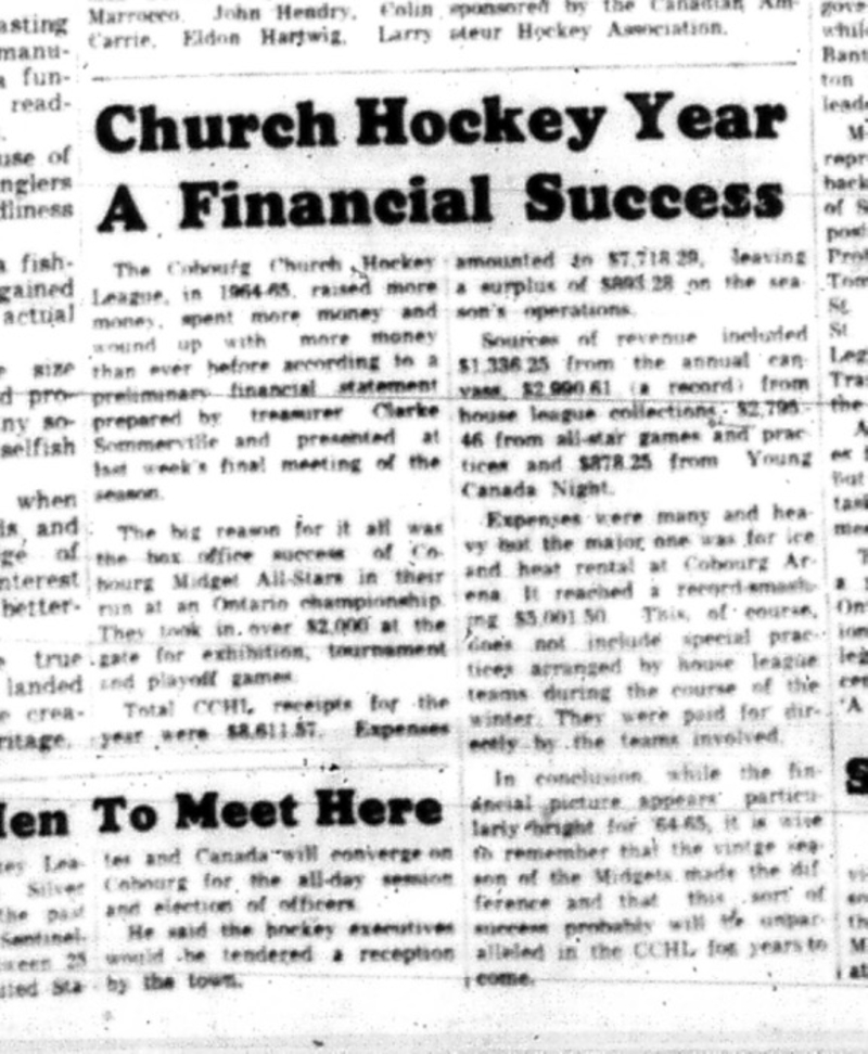 1965-05-12 Hockey - Boys - CCHL - Fundraising