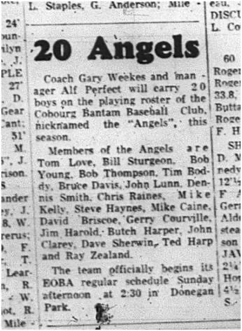 1965-05-19 Baseball - Boys - Cobourg Bantam Baseball - Angels