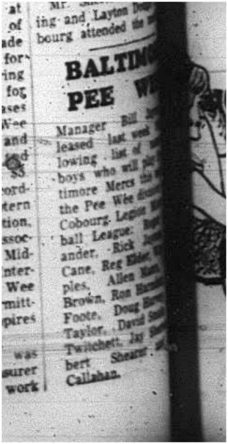 1965-05-19 Softball - Boys - Cobourg Legion Minor Softball League - Baltimore Peewees