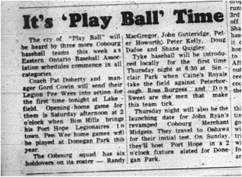 1965-05-26 Baseball - Boys - EOBA - Legion Peewee