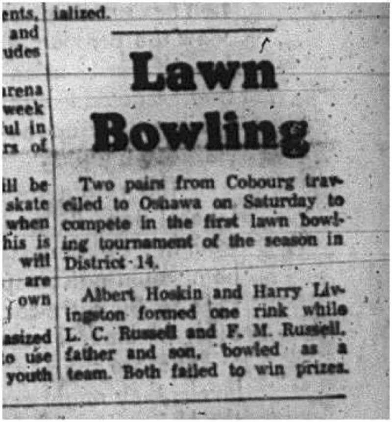1965-05-26 Lawn Bowling - Mixed - Oshawa - District-14