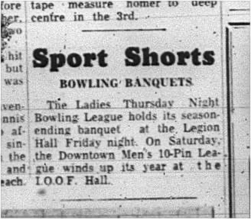 1965-06-02 Bowling - Ladies - Cobourg Ladies Bowling League - Banquets