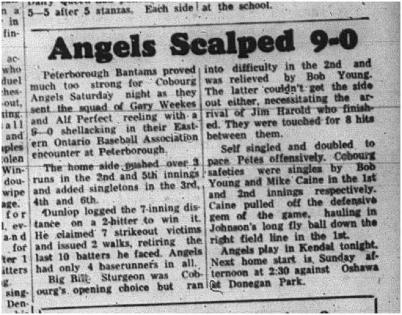 1965-06-09 Baseball - Boys - Cobourg Angels Vs. Peterborough Bantams