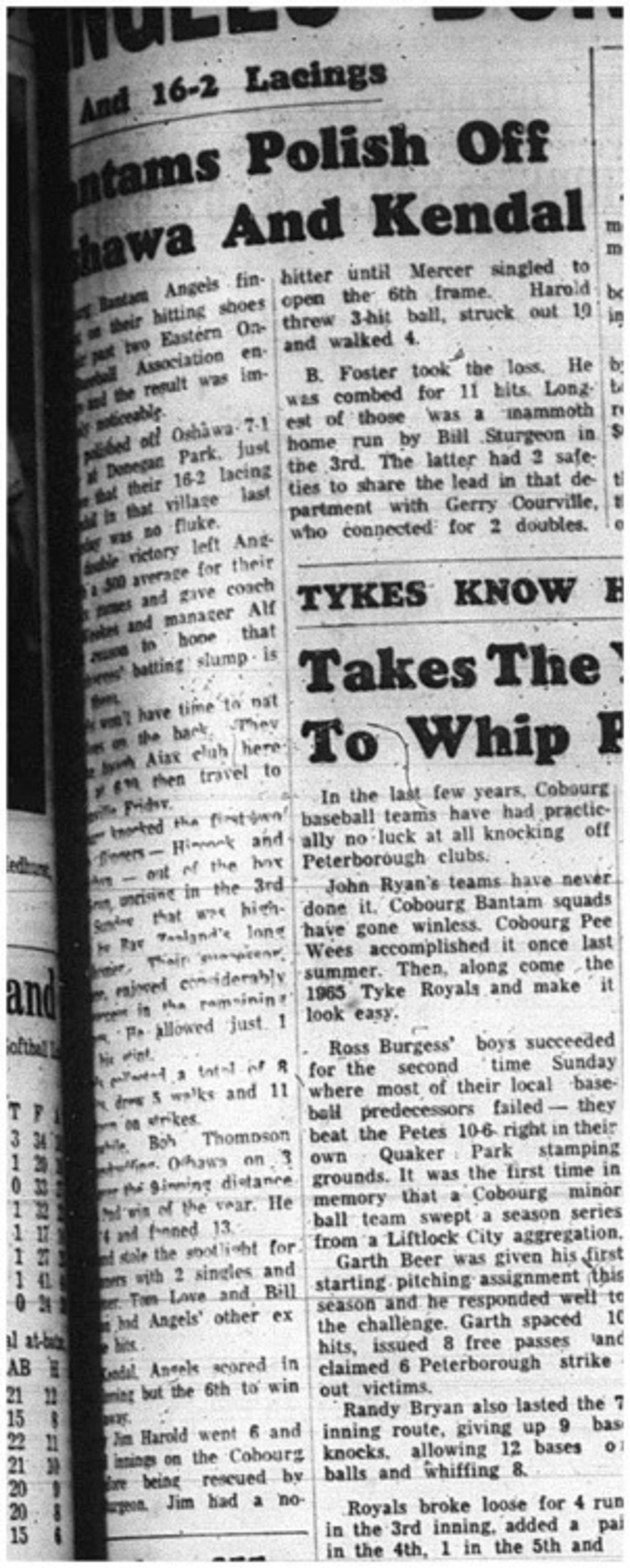 1965-06-16 Baseball - Boys - Bantam Angels Vs. Oshawa