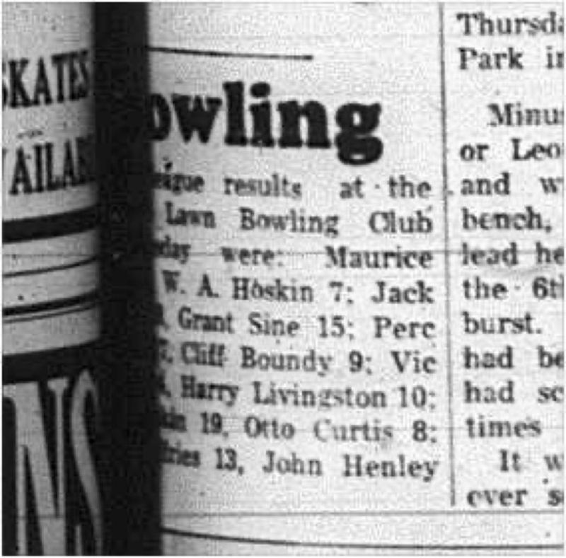 1965-06-30 Lawn Bowling - Men - Cobourg Lawn Bowling Club - League Results