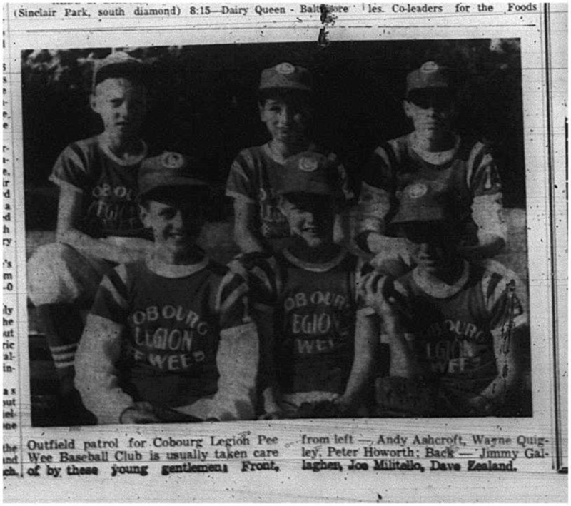 1965-07-07 Softball - Boys - Cobourg Legion Minor Softball League -  Peewees - Outfields - Picture