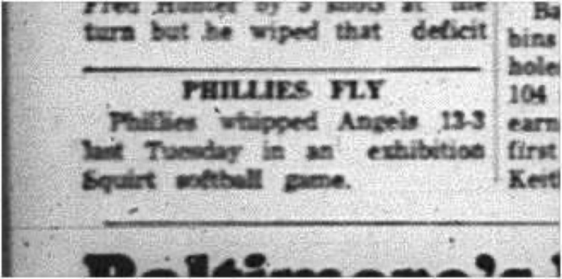 1965-07-14 Softball - Boys - Cobourg Legion Minor Softball League - Phillies Vs. Angels - Squirt Division