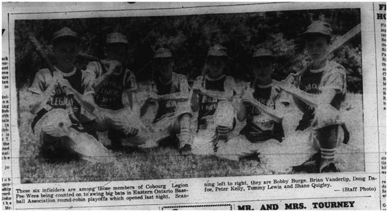1965-07-21 Softball - Boys - Cobourg Legion Minor Softball League - Peewees - Team Picture