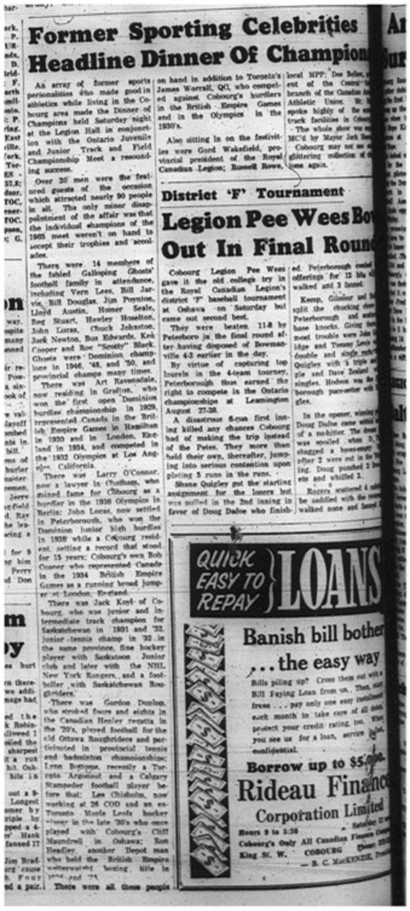 1965-08-11 Track and Field -Mixed -Track and Field Championship-Cobourg Sporting Celebrities