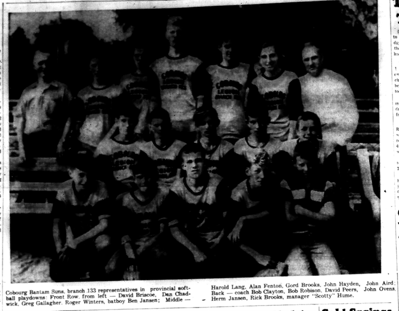 1965-08-18 Softball -Boys-Legion Bantam Suns Team Picture