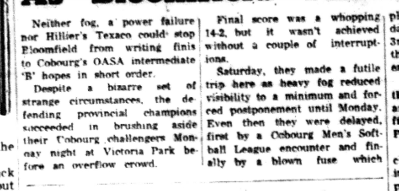 1965-08-18 Softball -Boys-OASA-Bloomfield vs Hilliers-B