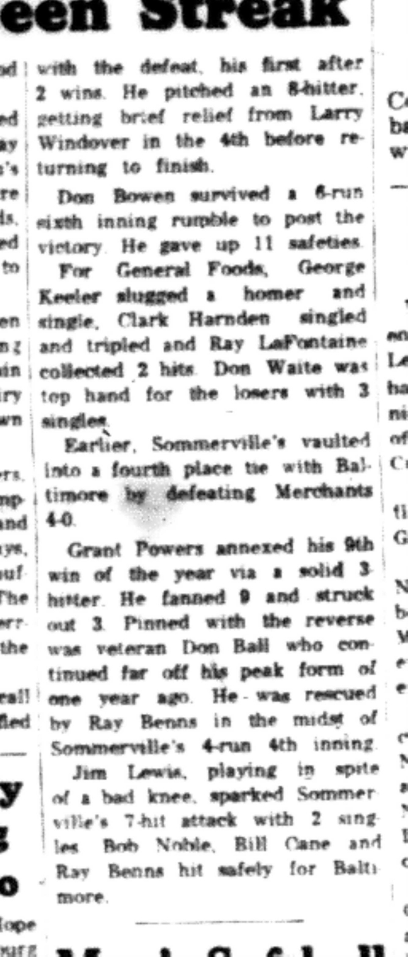 1965-08-18 Softball -Men-CMSL-Dairy Queen vs General Foods-C