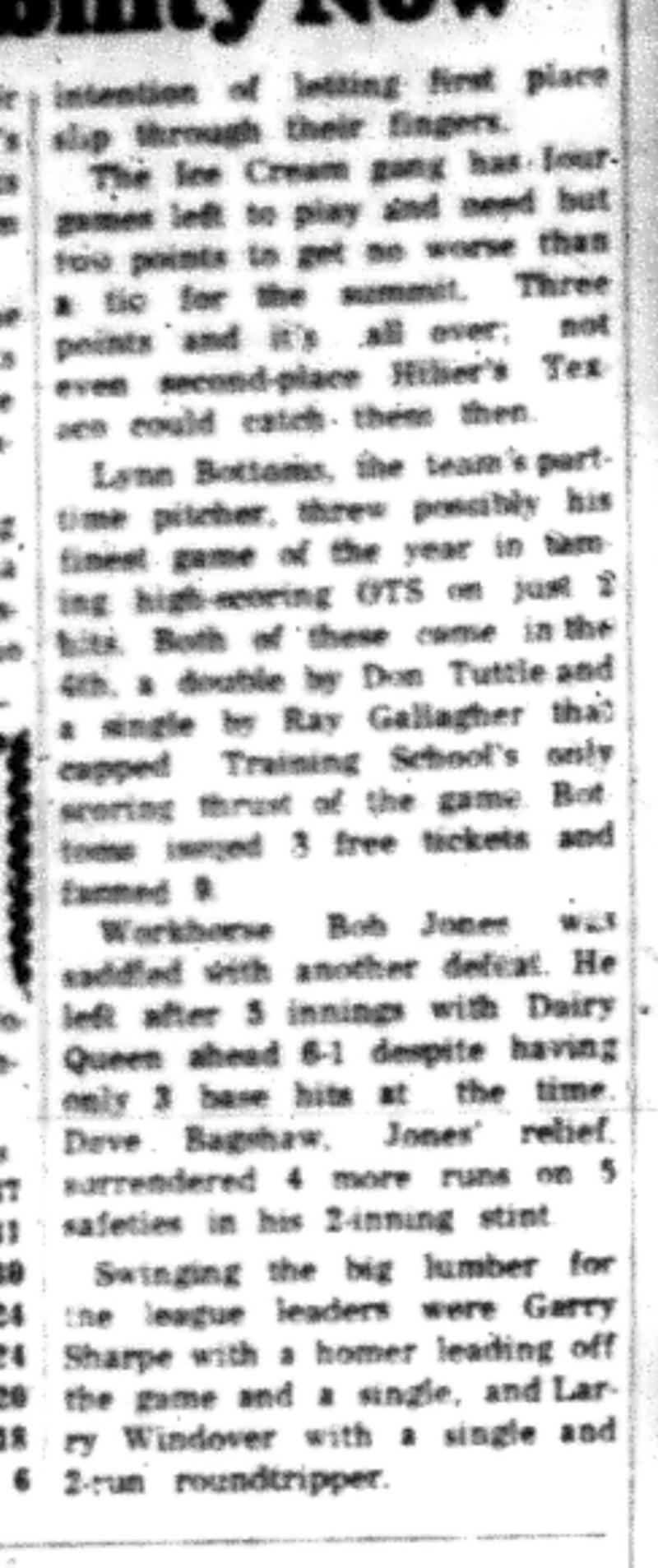 1965-08-18 Softball -Men-CMSL-Dairy Queen vs Training School-C