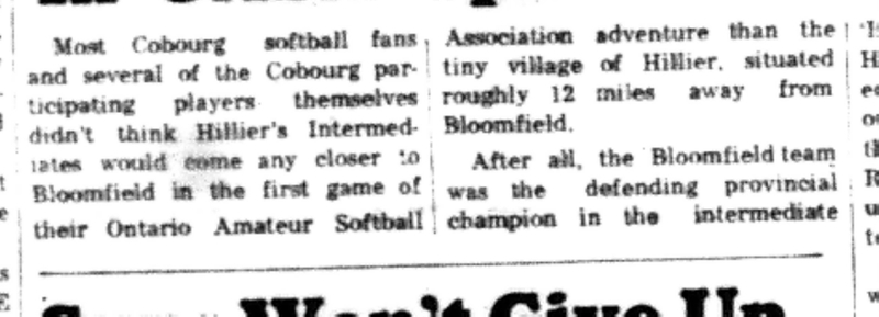 1965-08-18 Softball -Men-OASA-Cobourg vs Bloomfield-B